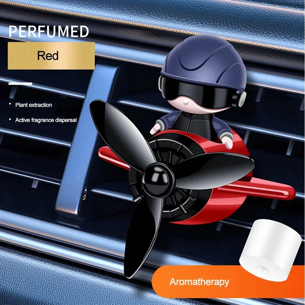 Car Air Freshener Aromatherapy Accessories Interior Perfume Diffuser Rotating Propeller Outlet Fragrance Cartoon Design Supplies