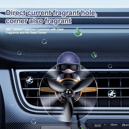 Car Air Freshener Aromatherapy Accessories Interior Perfume Diffuser Rotating Propeller Outlet Fragrance Cartoon Design Supplies